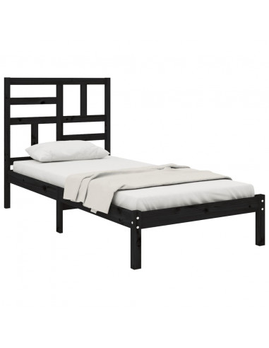 Giroletto in Legno Massello Nero 75x190 cm Small Single