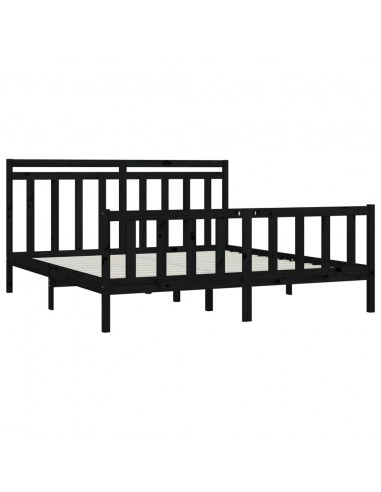 Giroletto Nero in Legno Massello di Pino 200x200 cm