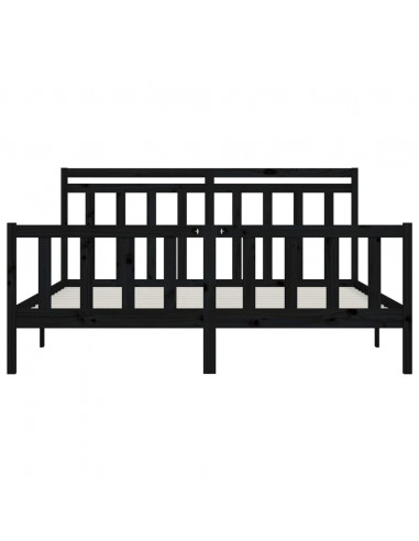 Giroletto Nero in Legno Massello di Pino 200x200 cm