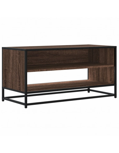 Mobile TV Rovere Marrone 91x40x46 cm Legno Multistrato Metallo