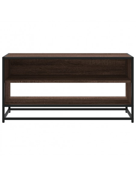 Mobile TV Rovere Marrone 91x40x46 cm Legno Multistrato Metallo