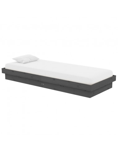 Giroletto in Legno Massello Grigio 75x190 cm Small Single