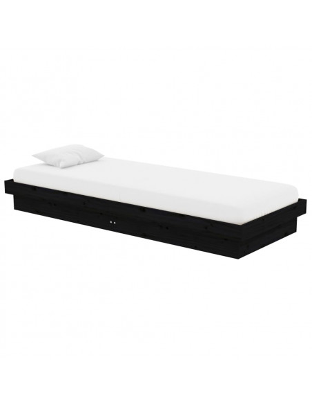 Giroletto in Legno Massello Nero 75x190 cm Small Single