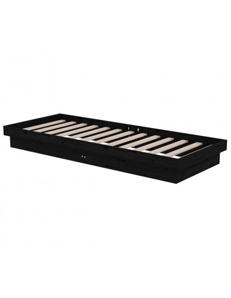 Giroletto in Legno Massello Nero 75x190 cm Small Single