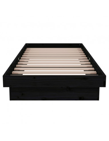 Giroletto in Legno Massello Nero 75x190 cm Small Single