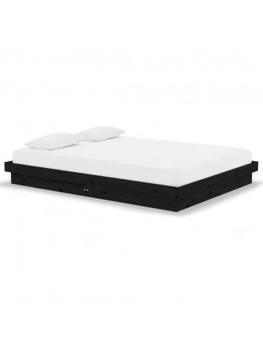 Giroletto Nero in Legno Massello 135x190 cm Double