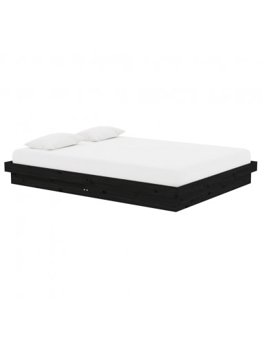 Giroletto Nero in Legno Massello 135x190 cm Double