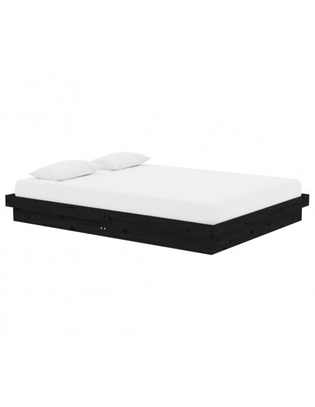 Giroletto Nero in Legno Massello 135x190 cm Double