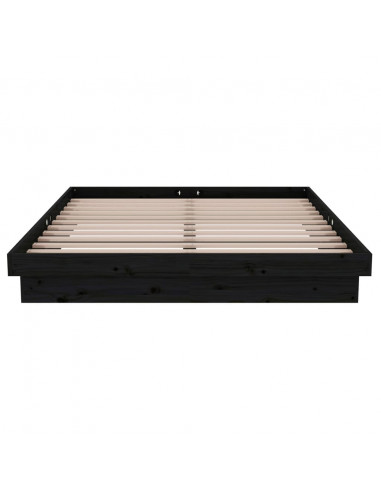 Giroletto Nero in Legno Massello 135x190 cm Double