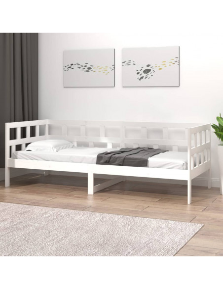 Dormeuse Bianca in Legno Massello di Pino 90x200 cm