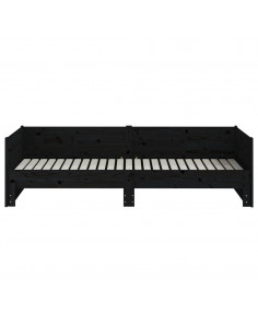 Dormeuse Estraibile Nera in Legno Massello di Pino 2x(80x200)cm 2