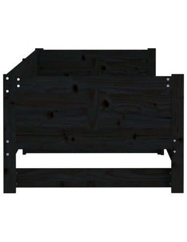Dormeuse Estraibile Nera in Legno Massello di Pino 2x(80x200)cm