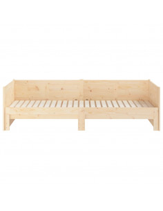 Dormeuse Estraibile in Legno Massello di Pino 2x(90x190) cm 2