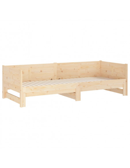 Dormeuse Estraibile in Legno Massello di Pino 2x(90x190) cm
