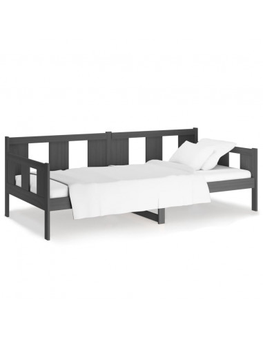 Dormeuse Grigia in Legno Massello di Pino 80x200 cm