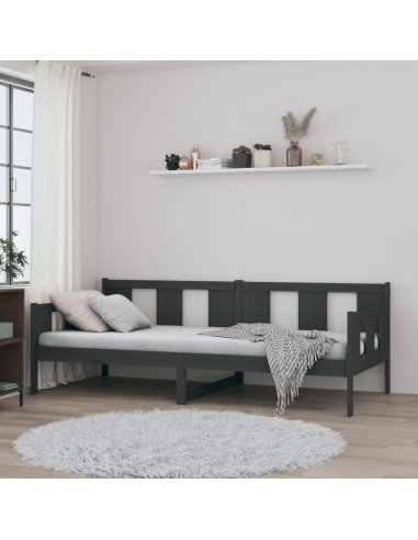 Dormeuse Grigia in Legno Massello di Pino 80x200 cm