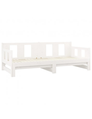 Dormeuse Estraibile Bianca Legno Massello di Pino 2x(90x200) cm