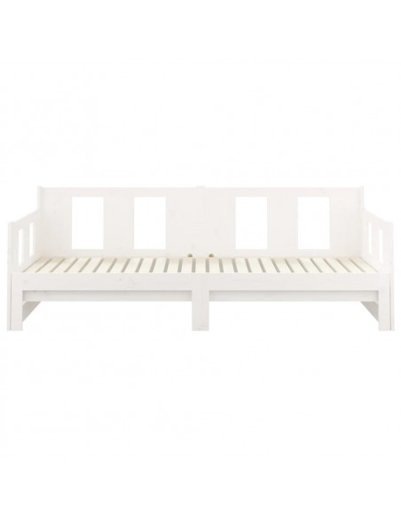 Dormeuse Estraibile Bianca Legno Massello di Pino 2x(90x200) cm