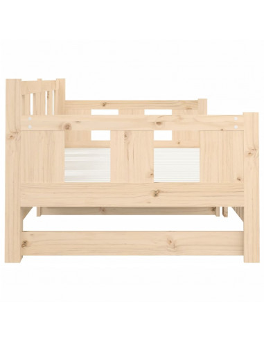 Dormeuse Estraibile in Legno Massello di Pino 2x(80x200) cm