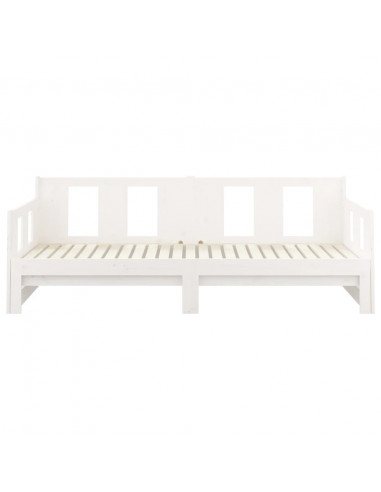 Dormeuse Estraibile Bianca Legno Massello di Pino 2x(90x190) cm