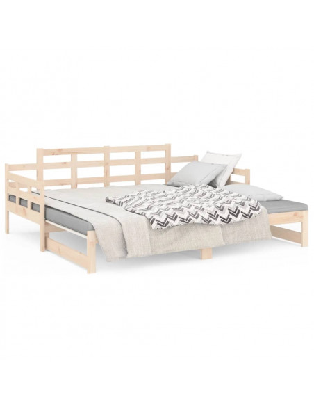 Dormeuse Estraibile in Legno Massello di Pino 2x(80x200) cm