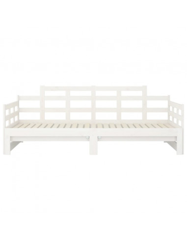 Dormeuse Estraibile Bianca Legno Massello di Pino 2x(90x190) cm
