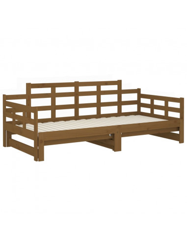 Dormeuse Estraibile Miele Legno Massello di Pino 2x(90x190) cm