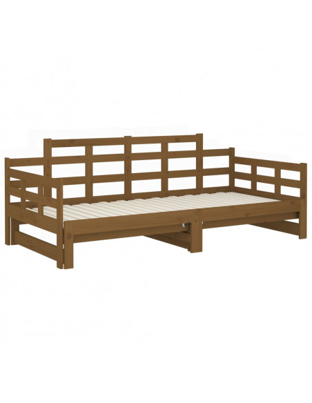 Dormeuse Estraibile Miele Legno Massello di Pino 2x(90x190) cm