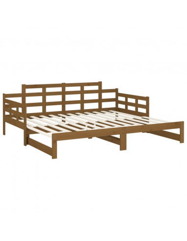 Dormeuse Estraibile Miele Legno Massello di Pino 2x(90x190) cm