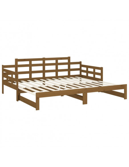 Dormeuse Estraibile Miele Legno Massello di Pino 2x(90x190) cm