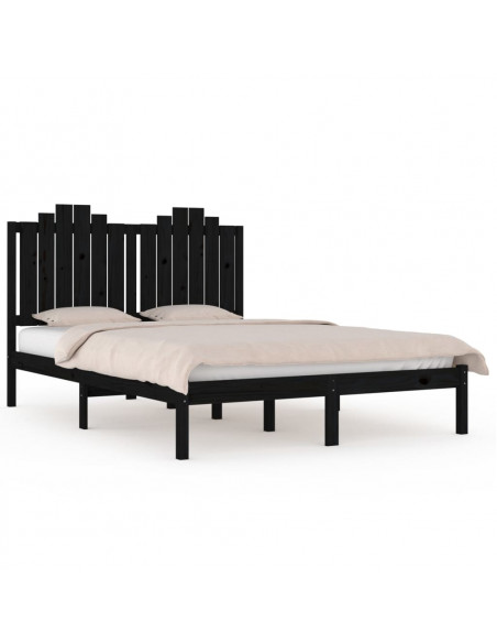 Giroletto Nero in Legno Massello di Pino 140x190 cm