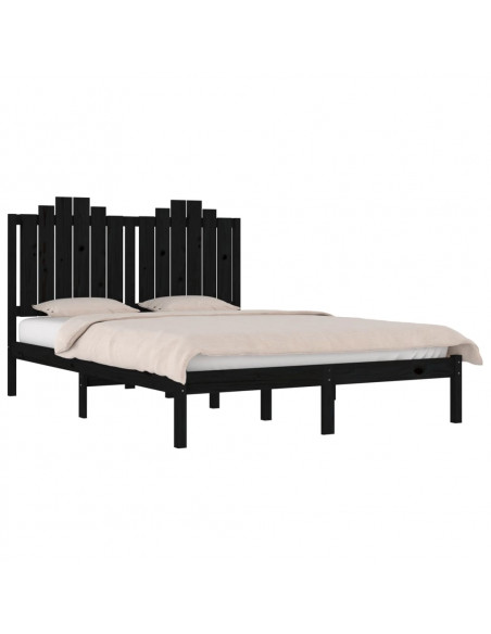 Giroletto Nero in Legno Massello di Pino 140x190 cm