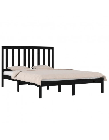 Giroletto Nero in Legno Massello di Pino 140x190 cm