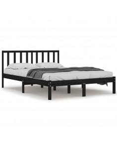 Giroletto Nero in Legno Massello di Pino 140x190 cm 2