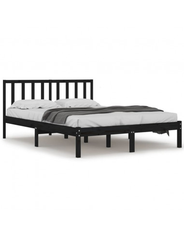 Giroletto Nero in Legno Massello di Pino 140x190 cm