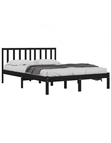 Giroletto Nero in Legno Massello di Pino 140x190 cm