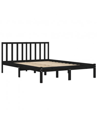 Giroletto Nero in Legno Massello di Pino 140x190 cm