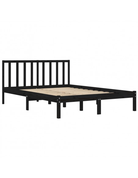 Giroletto Nero in Legno Massello di Pino 140x190 cm