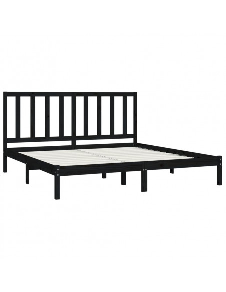 Giroletto Nero in Legno Massello di Pino 200x200 cm