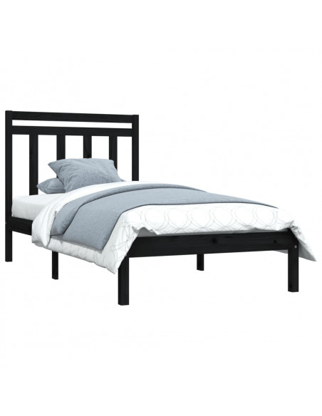 Giroletto in Legno Massello Nero 75x190 cm Small Single