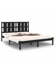 Giroletto Nero in Legno Massello 150x200 cm King Size 2