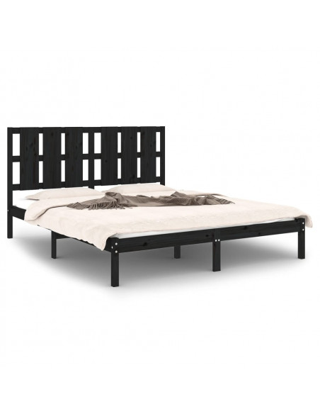 Giroletto Nero in Legno Massello 150x200 cm King Size