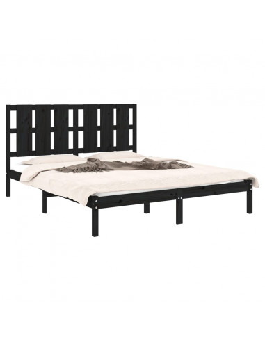 Giroletto Nero in Legno Massello 150x200 cm King Size