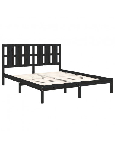 Giroletto Nero in Legno Massello 150x200 cm King Size