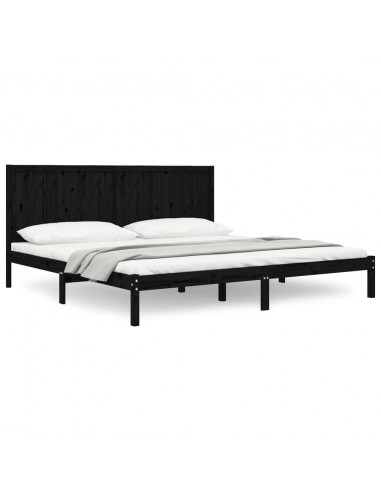 Giroletto Nero in Legno Massello di Pino 200x200 cm