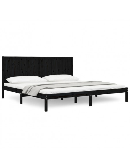 Giroletto Nero in Legno Massello di Pino 200x200 cm