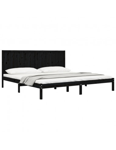 Giroletto Nero in Legno Massello di Pino 200x200 cm