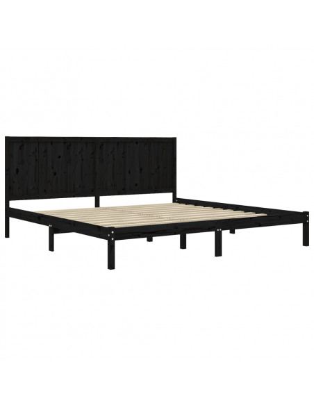 Giroletto Nero in Legno Massello di Pino 200x200 cm