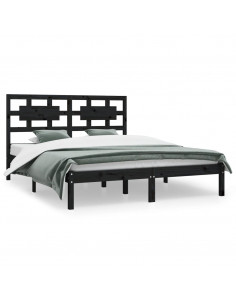 Giroletto Nero in Legno Massello di Pino 200x200 cm 2