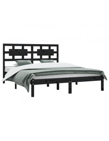 Giroletto Nero in Legno Massello di Pino 200x200 cm